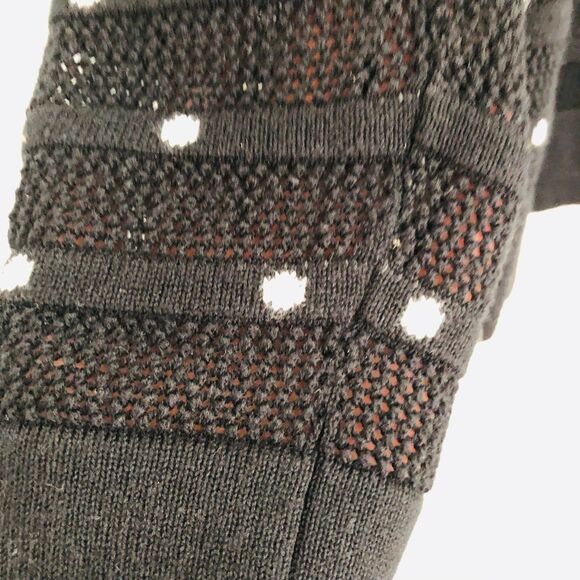 CHARTER CLUB Women's Sweater Cardigan size Medium Black Polka Dot Button Down - Picture 9 of 9